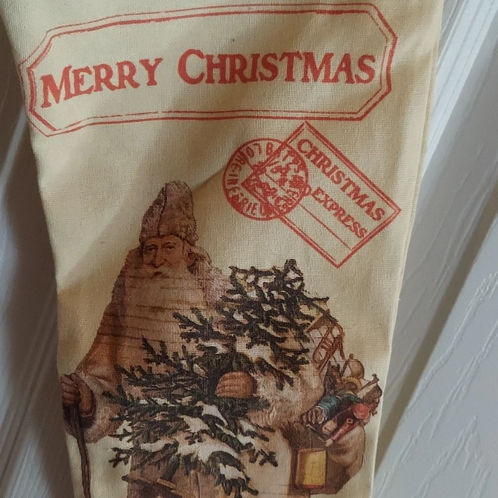 NWOT FATHER CHRISTMAS STOCKING SET OF 2 - VINTAGE RARE!